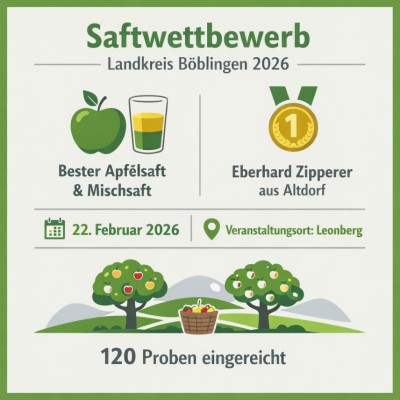 Altdorfer gewinnt Saftwettbewerb des Landkreises Böblingen