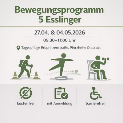 Bewegungsprogramm „5 Esslinger“ in der Oststadt im Frühjahr 2026