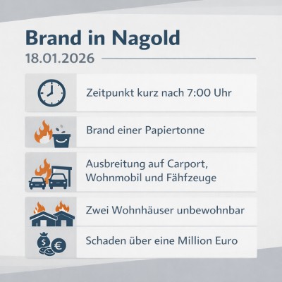 Großbrand in Nagold beschädigt Wohnhaus und Gaststätte