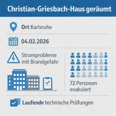 Christian-Griesbach-Haus in Karlsruhe nach Stromproblemen geräumt