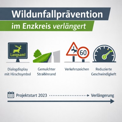 Enzkreis: Wildunfallprävention im Enzkreis wird um ein Jahr verlängert