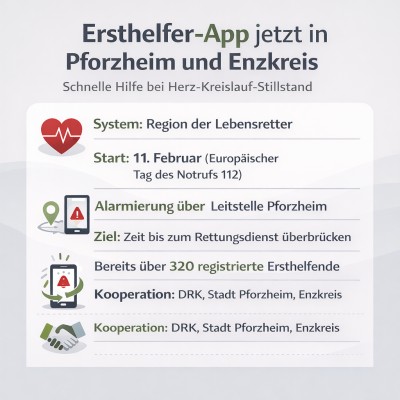 Ersthelfer-App startet in Pforzheim und Enzkreis