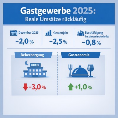 Gastgewerbe in Baden-Württemberg 2025 mit realen Umsatzrückgängen