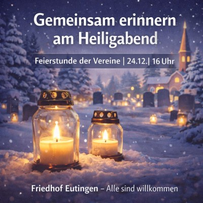 Feierstunde am Heiligabend: Vereine gedenken Verstorbenen