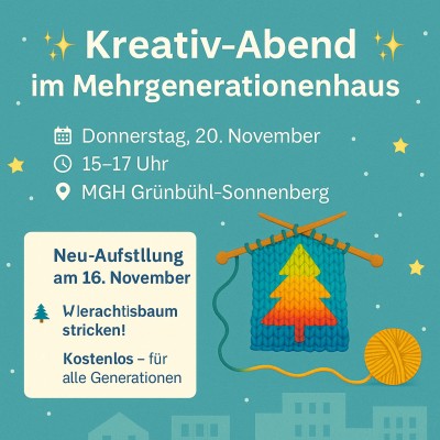 Kreativ-Abend lädt zum gemeinsamen Stricken im Mehrgenerationenhaus ein
