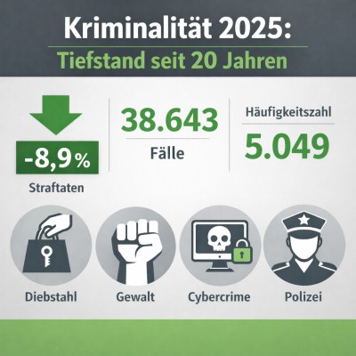 Kriminalität in Karlsruhe 2025 auf niedrigstem Stand seit 20 Jahren