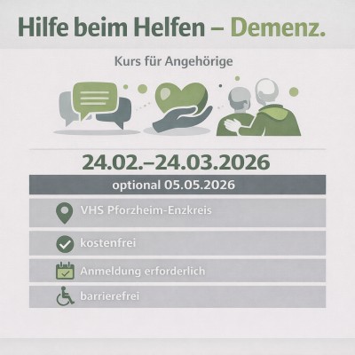 Kurs unterstützt Angehörige von Menschen mit Demenz in Pforzheim