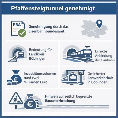 Pfaffensteigtunnel genehmigt: Landkreis Böblingen sieht Meilenstein