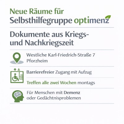 Selbsthilfegruppe „optimenz“ zieht in neue Räume in Pforzheim