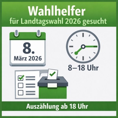 Tiefenbronn: Wahlhelfer für Landtagswahl am 8. März 2026 gesucht