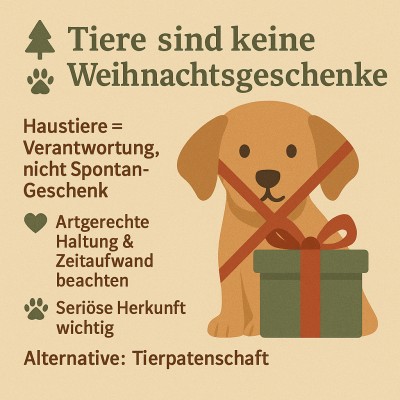 Haustiere zu Weihnachten? Veterinäramt mahnt zu überlegter Entscheidung