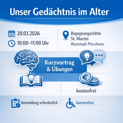 Vortrag zum Gedächtnis im Alter in der Weststadt