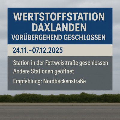 Wertstoffstation Daxlanden schließt wegen Bauarbeiten für zwei Wochen