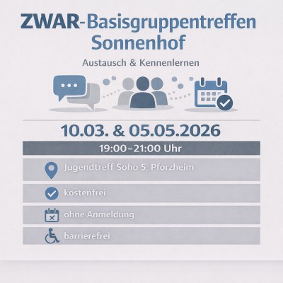 ZWAR-Basisgruppentreffen im Sonnenhof fördert Austausch ab 60