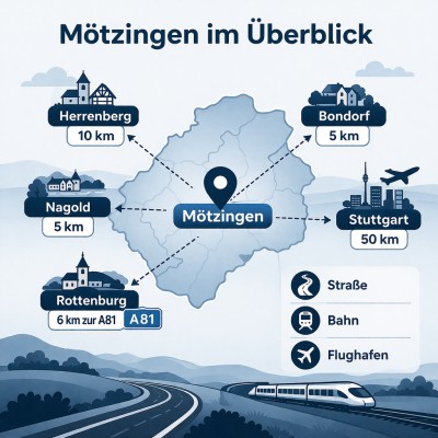 Mötzingen und Umgebung im Überblick