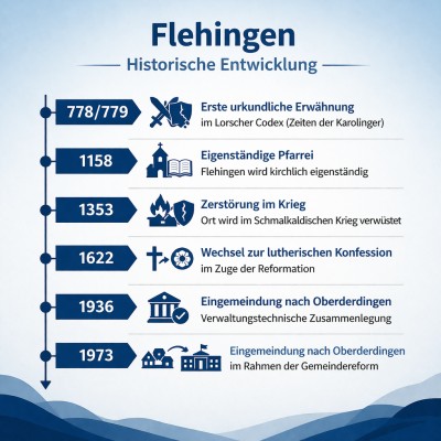 Flehingen: Historische Entwicklung von der Ersterwähnung bis 1973