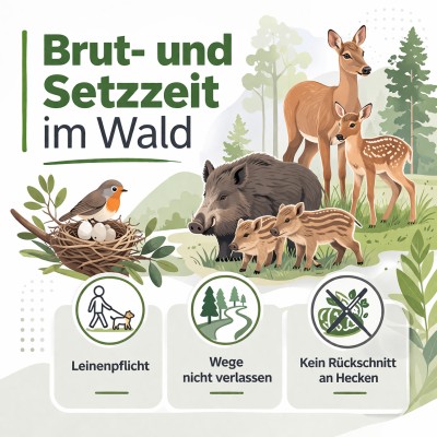Brut- und Setzzeit: Hinweise zum Schutz von Wildtieren