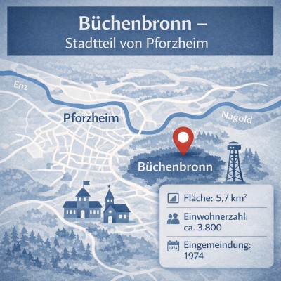 Büchenbronn: Stadtteil von Pforzheim im Nordschwarzwald